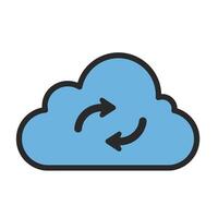 Cloud With a Synchronization Symbol for Data Syncing on a White Background vector