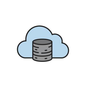 A cloud with a stack of data in it vector
