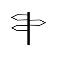Signpost icon design symbol of direction and navigation in flat style. vector