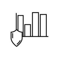 Bar chart line icon, concept illustration, outline symbol, sign, linear symbol. vector
