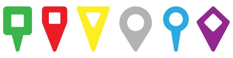 Map pin icon set. Flat color design. illustration EPS 10 vector