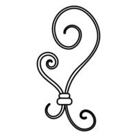 decorative swirls icon over white background, line style, illustration. vector
