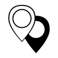 pin pointer location isolated icon illustration design black and white color vector