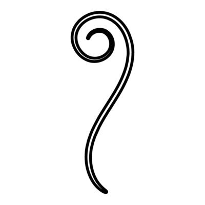 decorative curly corner icon over white background, line style, illustration