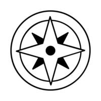 Compass guide device icon design black and white vector