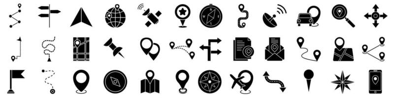 Navigation icon set, simple style symbol collection on white background. vector