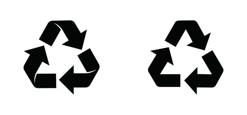 Recycle symbol set. Recycling arrows flat icon for apps and websites. illustration