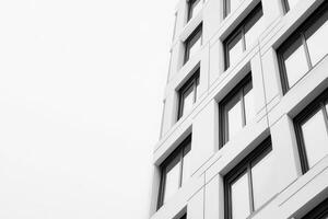 Grayscale abstract architecture shot, sharp geometric patterns, strong contrast, minimalistic depth photo