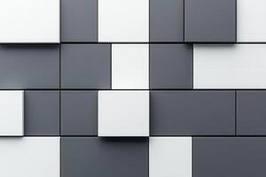 In the grayscale abstract architecture shot, sharp geometric patterns create strong contrast and minimalistic depth, making for a captivating image. photo