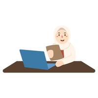 students with computer learning,Online class technology vector
