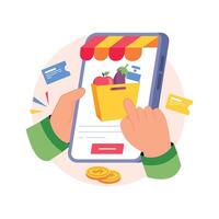 Grocery Subscription Concepts Style illustrations. EPS 10 File vector