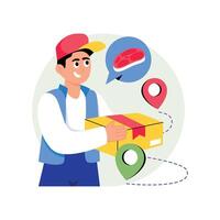 Feesh Meat Delivery Concepts Style illustrations. EPS 10 File vector