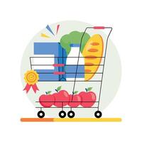 Grocery Store Rewards Concepts Style illustrations. EPS 10 File vector
