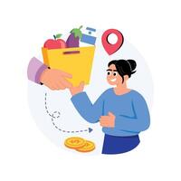 Grocery Delivery Service Concepts Style illustrations. EPS 10 File vector