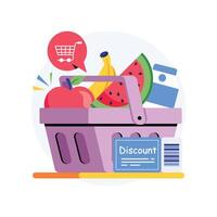 Grocery Discounts Concepts Style illustrations. EPS 10 File vector
