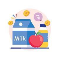 Grocery Prices Concepts Style illustrations. EPS 10 File vector