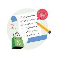 Shopping List Concepts Style illustrations. EPS 10 File vector