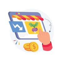 Grocery Shopping Online Concepts Style illustrations. EPS 10 File vector