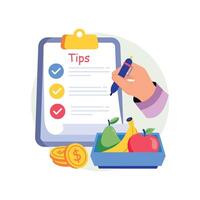 Grocery Shopping Tips Concepts Style illustrations. EPS 10 File vector
