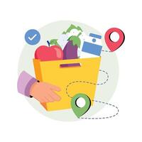 Grocery Delivery Concepts Style illustrations. EPS 10 File vector