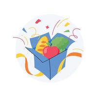 Grocery Gift Boxes Concepts Style illustrations. EPS 10 File vector