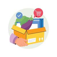 Grocery Shopping Hacks Concepts Style illustrations. EPS 10 File vector