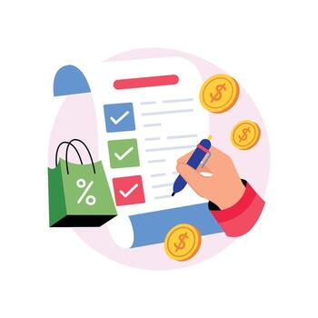 Grocery List Concepts Style illustrations. EPS 10 File vector