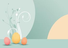 Decorative Easter background with floral elements vector