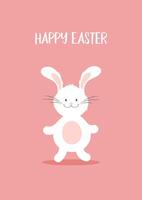 Easter background with a cute Easter bunny vector