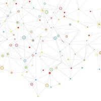 Abstract background with low poly tech design with colourful cyber dots vector