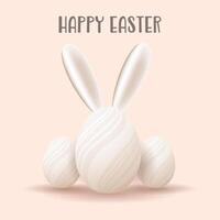 Decorative Easter background with eggs and bunny ears vector