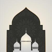 Decorative background for Ramadan with mosque themed design vector