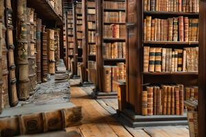 An Antique Library Overflowing with Boundless Knowledge and Timeless Tales Creating a Sense of Awe photo