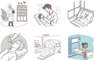 Advanced MRI Medicine Bundle. Powerful Imaging Collection Illustrations vector