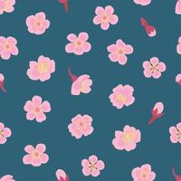 Seamless pattern with cute spring flowers vector