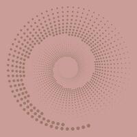 Circle mocha mousse dots on rose tan background. Geometric minimalist art. Design element for frame, logo, tattoo, web pages, prints, posters, template, abstract backgrounds. Optical illusion backdrop vector