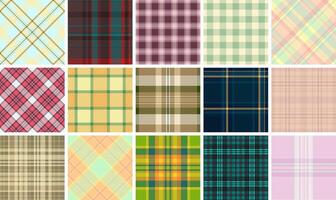 Classic plaid patterns in a colorful collection for shirts, textiles, and rustic backgrounds. Perfect for fabric and wallpaper designs. vector
