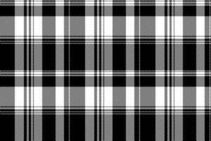 Decor tartan background textile, loft check pattern. Goose foot seamless fabric plaid texture in black and white colors. vector