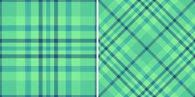Two vibrant mint green plaid patterns. Perfect for textile design, website backgrounds, or crafting projects. These seamless textures offer a fresh, modern feel with versatile design options. vector