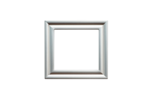 Aluminum frame border. Square empty minimalistic silver frame. Empty space. png