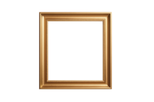 Gold square frame. Empty space for picture or text. png