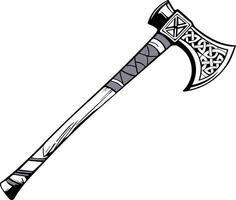 A detailed image of an axe showcasing its sharp blade and robust handle, ideal for various outdoor activities vector