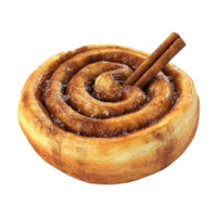 cinnamon roll with cinnamon stick on top of it png