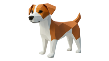 Creative polygonal dog sculpture showcases geometric art in a modern style png