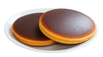 Deliciously cooked pancakes with a golden hue served on a white plate at a cozy breakfast setting png