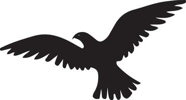 a black silhouette of a bird flying in the air vector