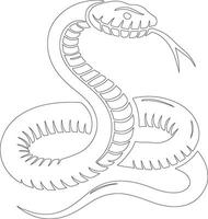 a snake is drawn in outline on a white background vector