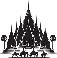the temple in thailand is shown in this drawing vector