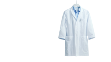 Lab coat hanging in a bright space symbolizes dedication to science and research in a modern laboratory environment png