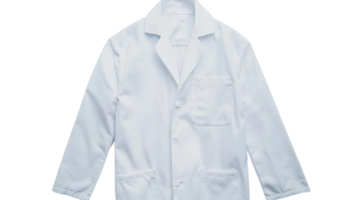 White lab coat on plain background representing healthcare professionalism and scientific research attire png